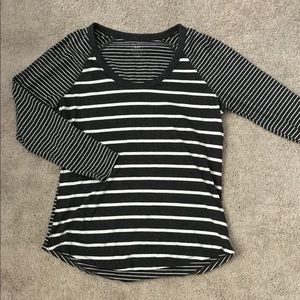 Gray Gap striped long sleeve vintage wash tee XS